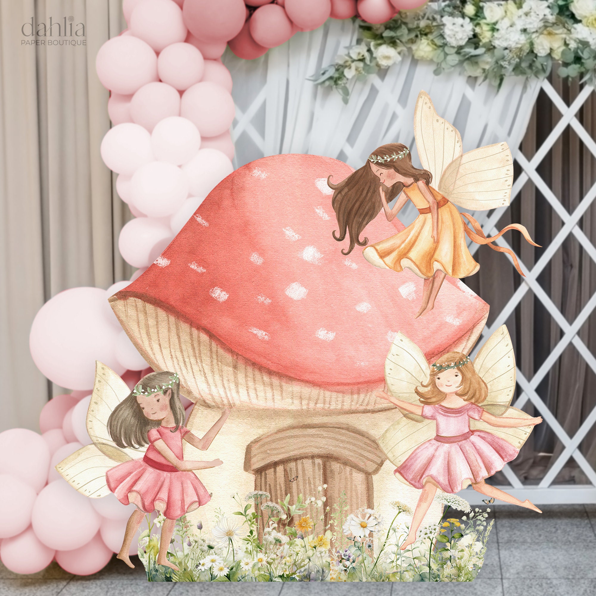 thumbnail interactive-video image 1 of Fairy Birthday Party Decorations - Garden Theme Party Supplies With Backdrop, Banner & Balloons 1 of 9