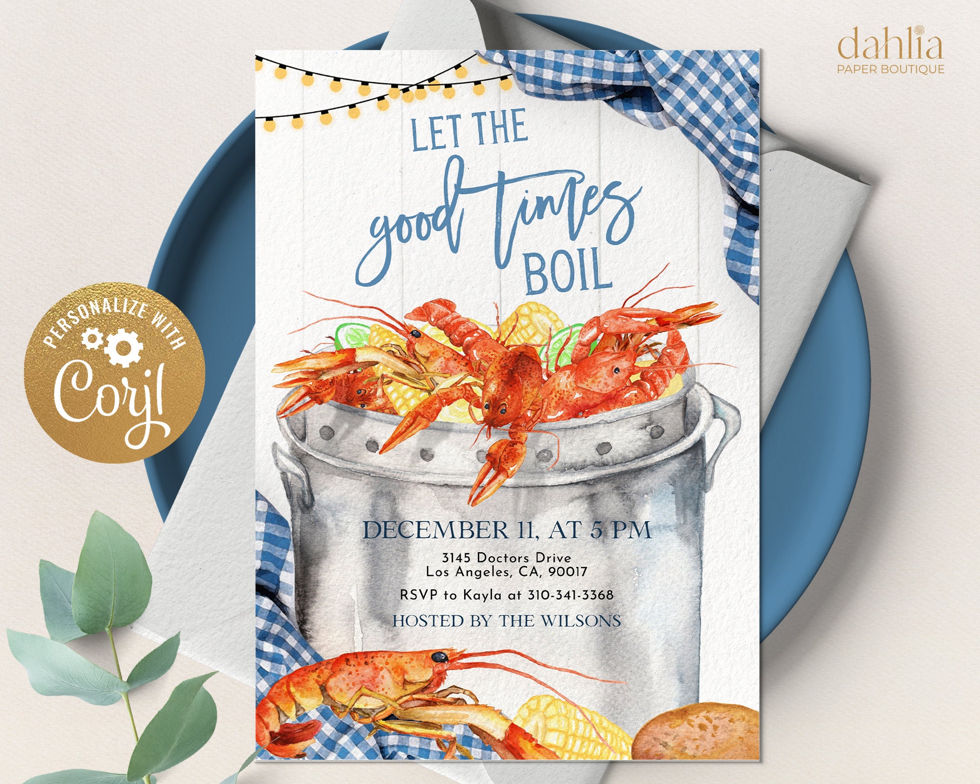 Low Country Boil Invitations