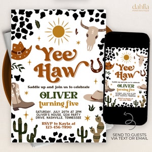 Invito di compleanno da cowboy, invito per festa di rodeo in discoteca modificabile, modello country western Nashville, modello da cowgirl, download immediato, KP311