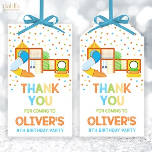 Playground Birthday Gift Tag, EDITABLE Jungle Gym Party Favor, Thank You For Coming, Bounce Indoor Playground Favor Tag, Boy Birthday, KP228
