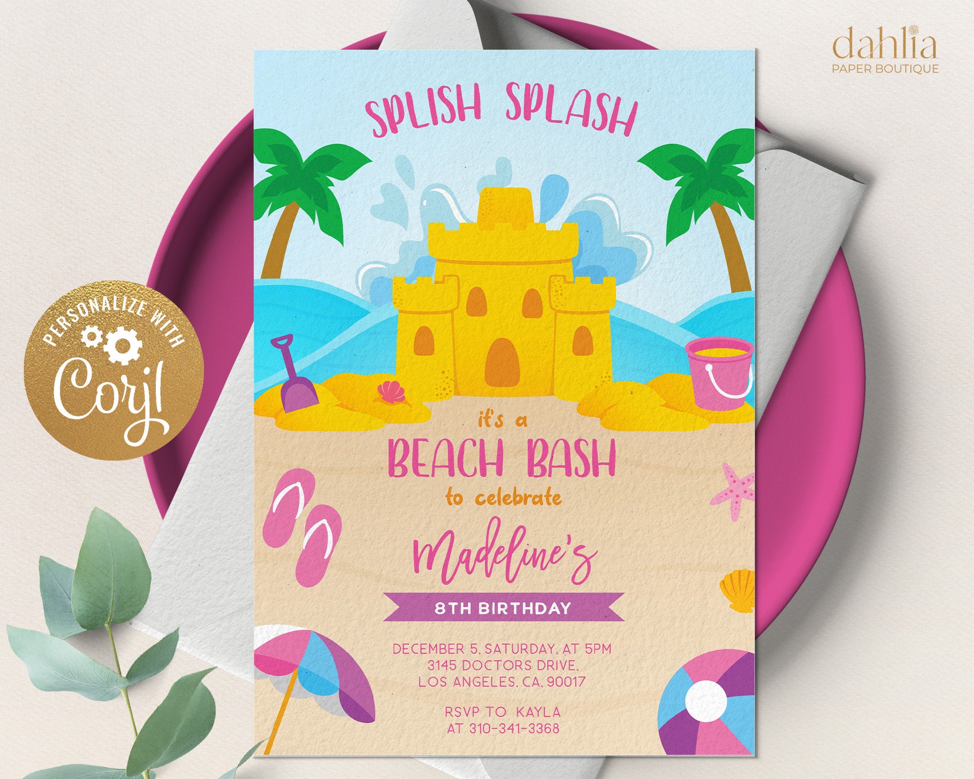Beach Party Invite Etsy