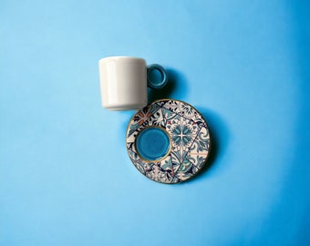 Juego de tazas de espresso de cerámica hechas a mano: estilo italiano (75 ml)