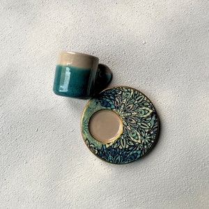Espresso Cups Set 2.50oz, Ceramic Coffee Cup for Coffee Lovers, Housewarmings Gift, Handmade Espresso Lover Gift, Unique Gift for Mom