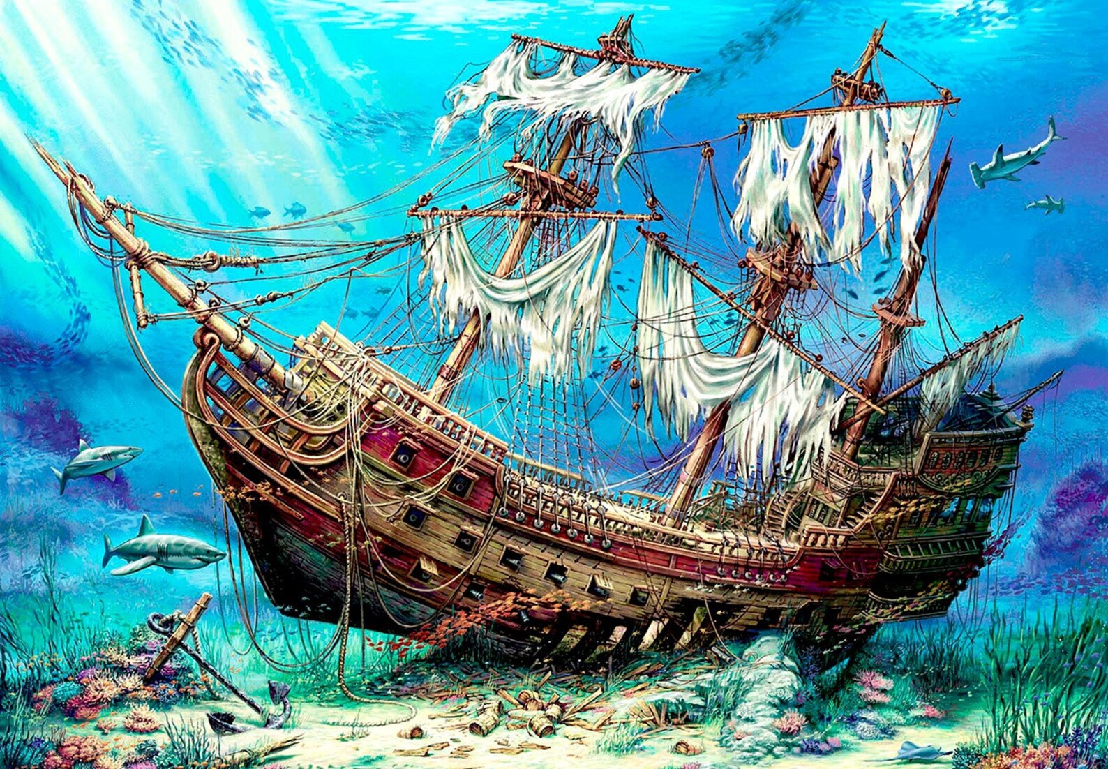 Jigsaw Puzzle 1500 Pieces Underwater Ship Puzzle for Adults Etsy