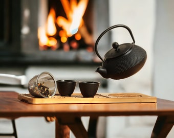 Cast Iron Teapot Set with Infuser, Japanese Tea Set and Cups, Japanese Green Tea Set Traditional, Japanese Teapot, Gift for the Home