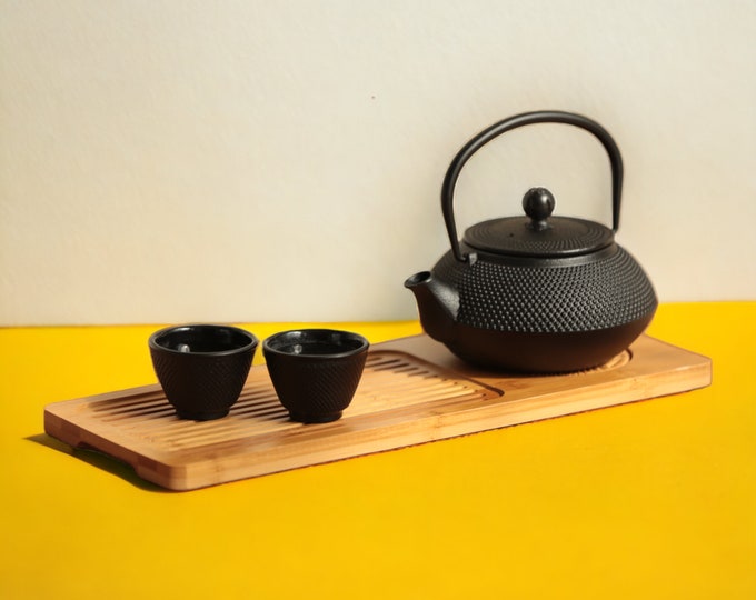 Japanese Tea Set and Cups, Cast Iron TeaKettle Set with Infuser, Traditional Japanese Green Tea Set, Japanese Kettle, Best Gift for Mom