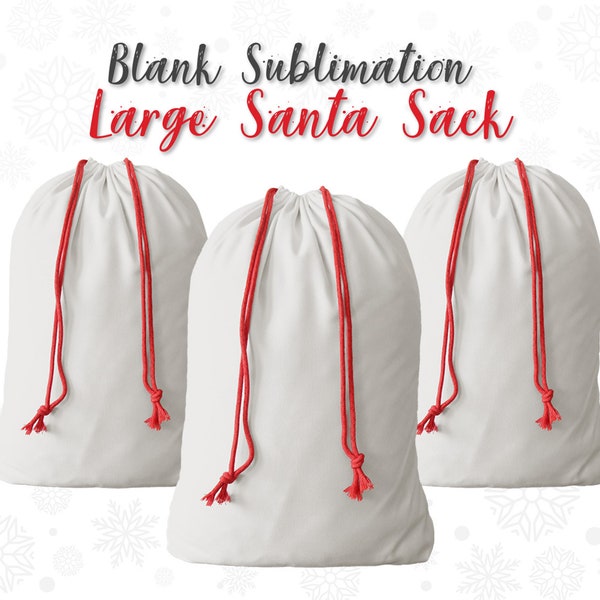 Sublimation Santa Sacks Large, Bulk Santa Sacks, Blank Cotton Santa Sacks, Wholesale Santa Sacks, Bulk Christmas Stocking