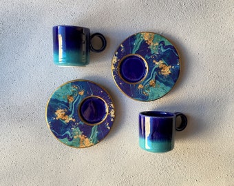 Ceramic Espresso Cups and Saucers, 2 fl. oz ׀ Handmade Pottery Cups – Mad  About Pottery