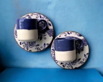 Handmade Ceramic Espresso Cup Set: Italian Style Coffee Lover Gift