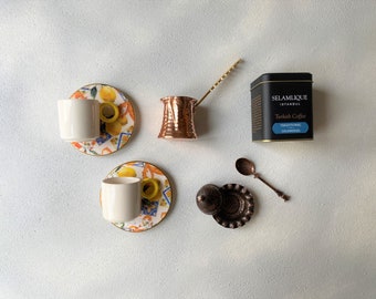 Turkish Coffee Set, Handmade Espresso Cups, Turkish Coffee Cup, Coffee Lover Gift Coffee Gift Box Birthday Gift for Her, Christmas Gift