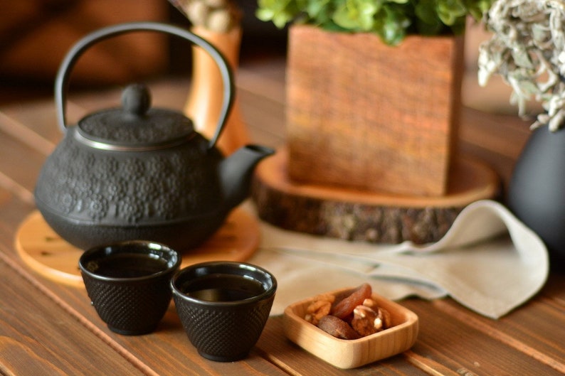etsy.com | Cast Iron Teapot Set with Infuser