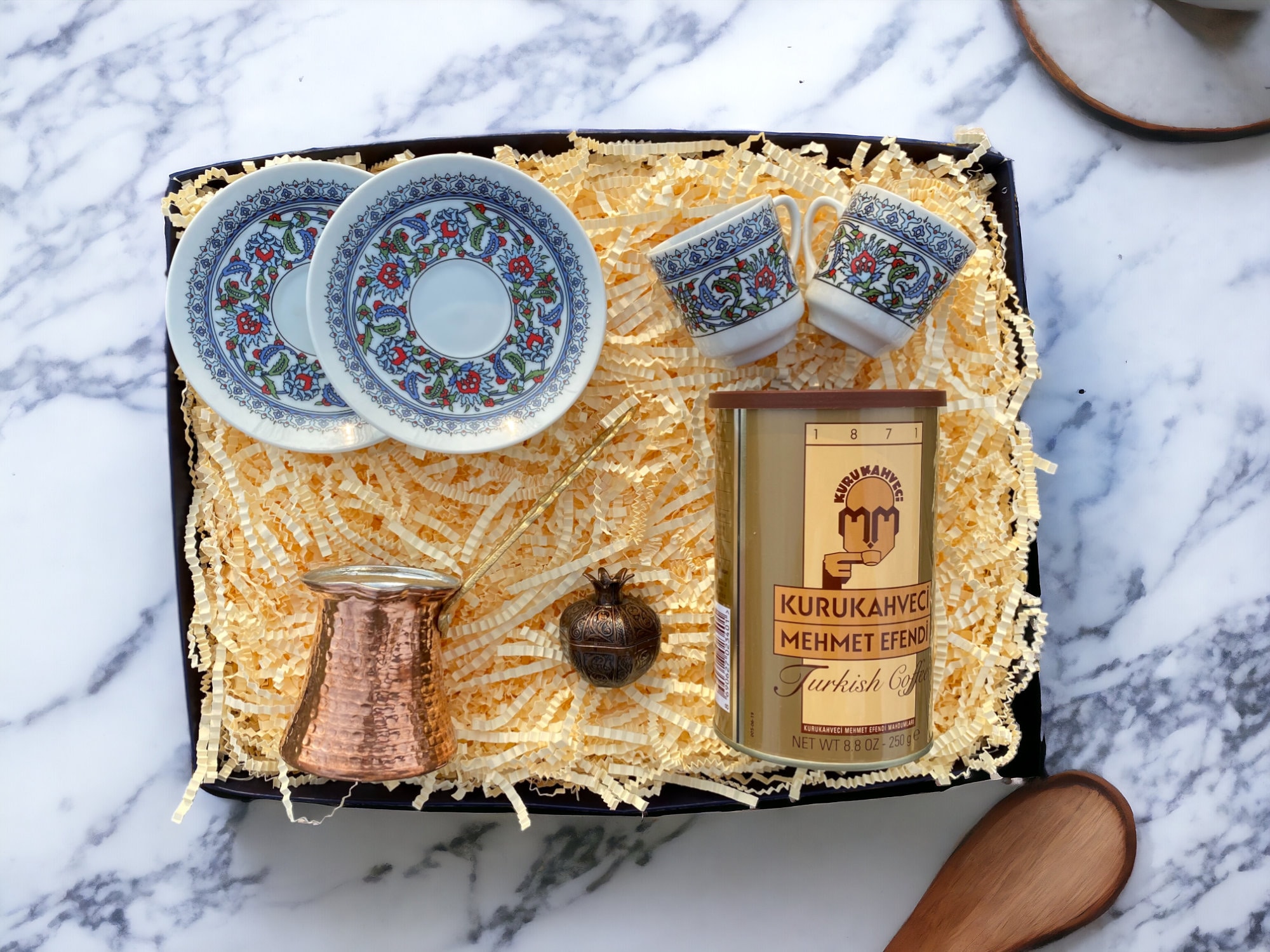 Turkish Coffee Set Gift Box, Traditional Turkish Coffee Cup Pot