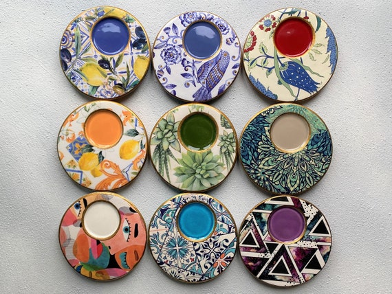 Espresso Cups Set 2.50oz, Ceramic Coffee Cup for Coffee Lovers, Handmade Italian Style Espresso Set, Unique Gift for Dad