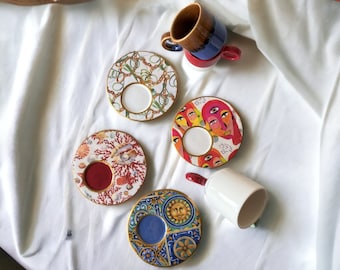 Handmade Ceramic Espresso Cup Set: Italian Coffee Lover Gift