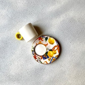 Turkish Coffee Gift Box Turkish Coffee Set with Traditional Grinder Turkish Coffee Pot Greek Coffee Set, Valentines Day Gift for Him Fresh Lemons 2 Cups