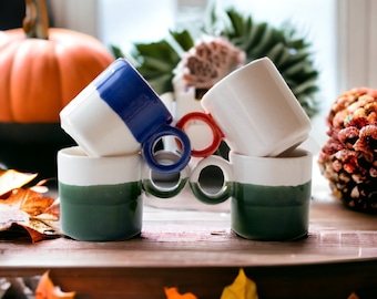 Handmade Ceramic Espresso Cup Set: Italian Coffee Lover Gift