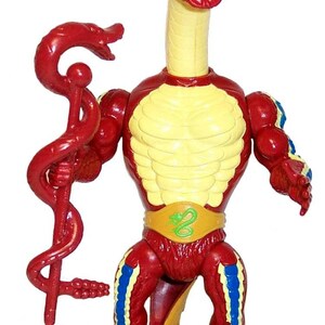 Vintage 1986 He-Man Rattlor Collectable Action Figure: 100% Complete Working Figure with Staff!