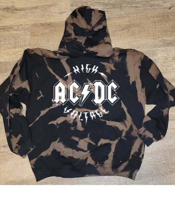 ac dc hoodie bleached