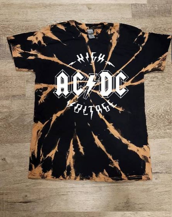 AC/DC Acid Wash Shirt - Etsy