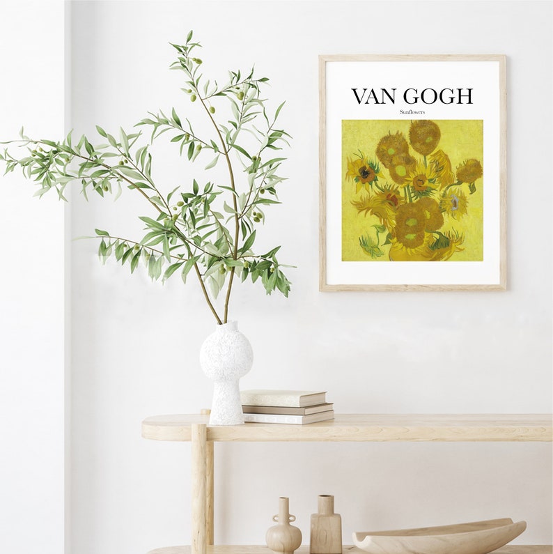 Vincent Van Gogh Sunflowers Poster Art Wall Art Artist Artwork Paint Painting Painter Print Name Famous Flower