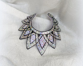 Hair crown for rhythmic gymnastics in white, accessories for hair to competition, Gift to girls gymnasts, ribbon for bun, for rhythmic comps