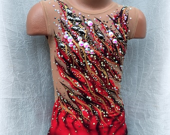 RG leotard for girl, rhythmic gymnastics leotard, competitions costume for acrobatic, aerobic, dance, aerial sport, figure skate dress.