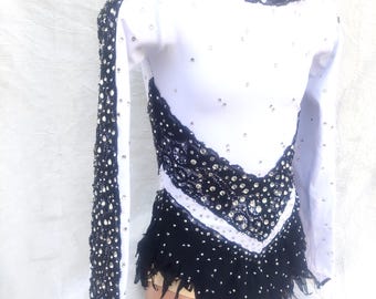 Rhythmic gymnastics leotard, RG leotard for girl 125-135 cm in stock, competition costume