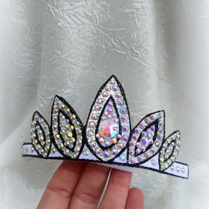 Rhythmic gymnastics hair crown in white, hair accessory for RG, skating, acrobatic, dance, ballet, twirling, aerobic, aerial sport, wedding