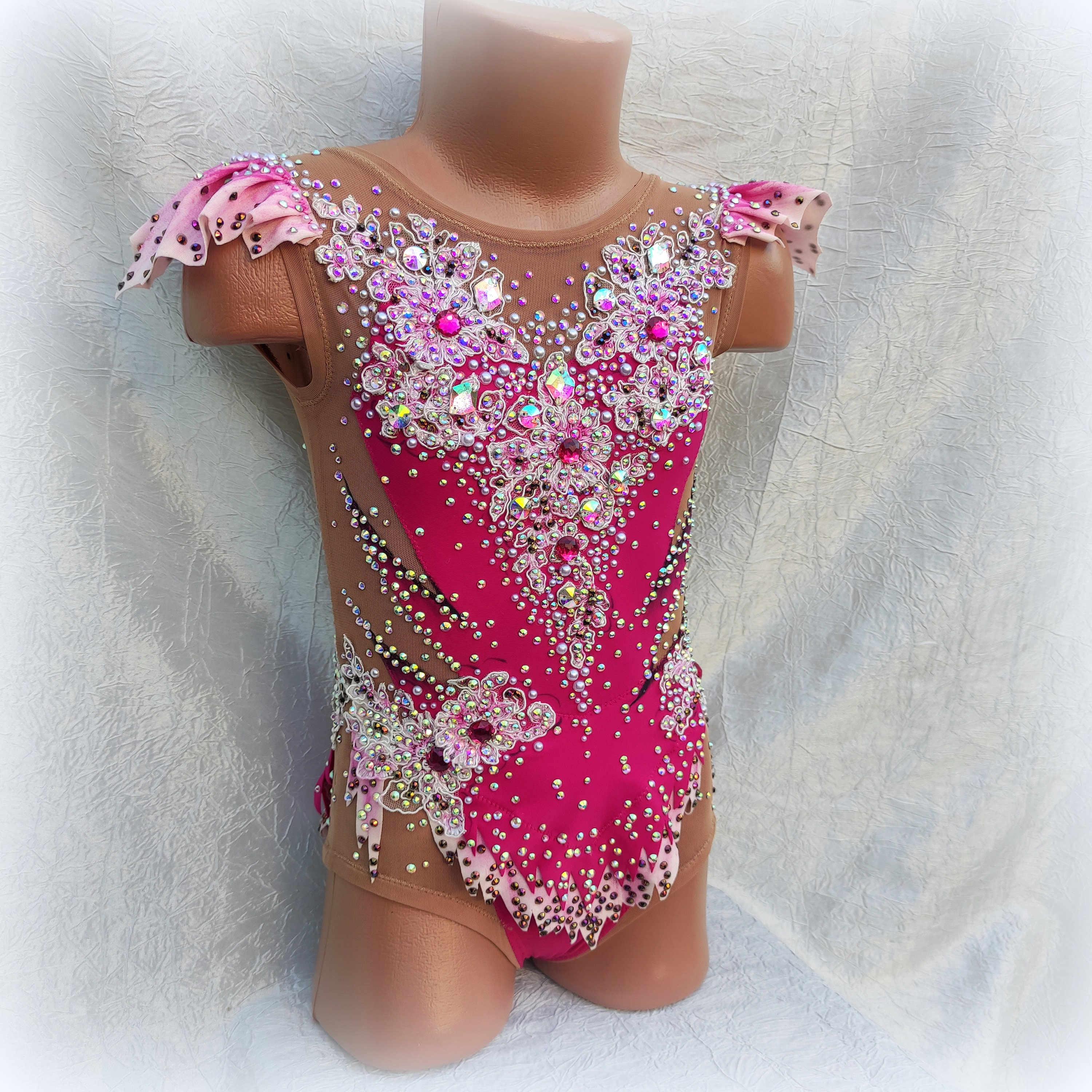 Rhythmic Gymnastics Leotard With Skirt in Pink. the Costume for Figure ...