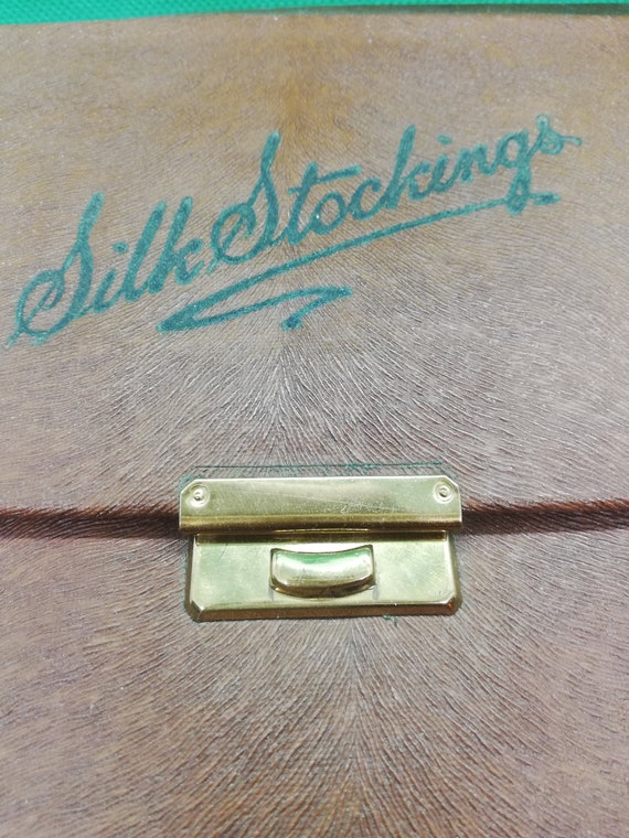 Faux pony hair effect silk stockings storage case