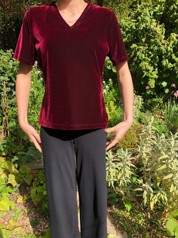 Made in UK St Michael velours wine coloured short