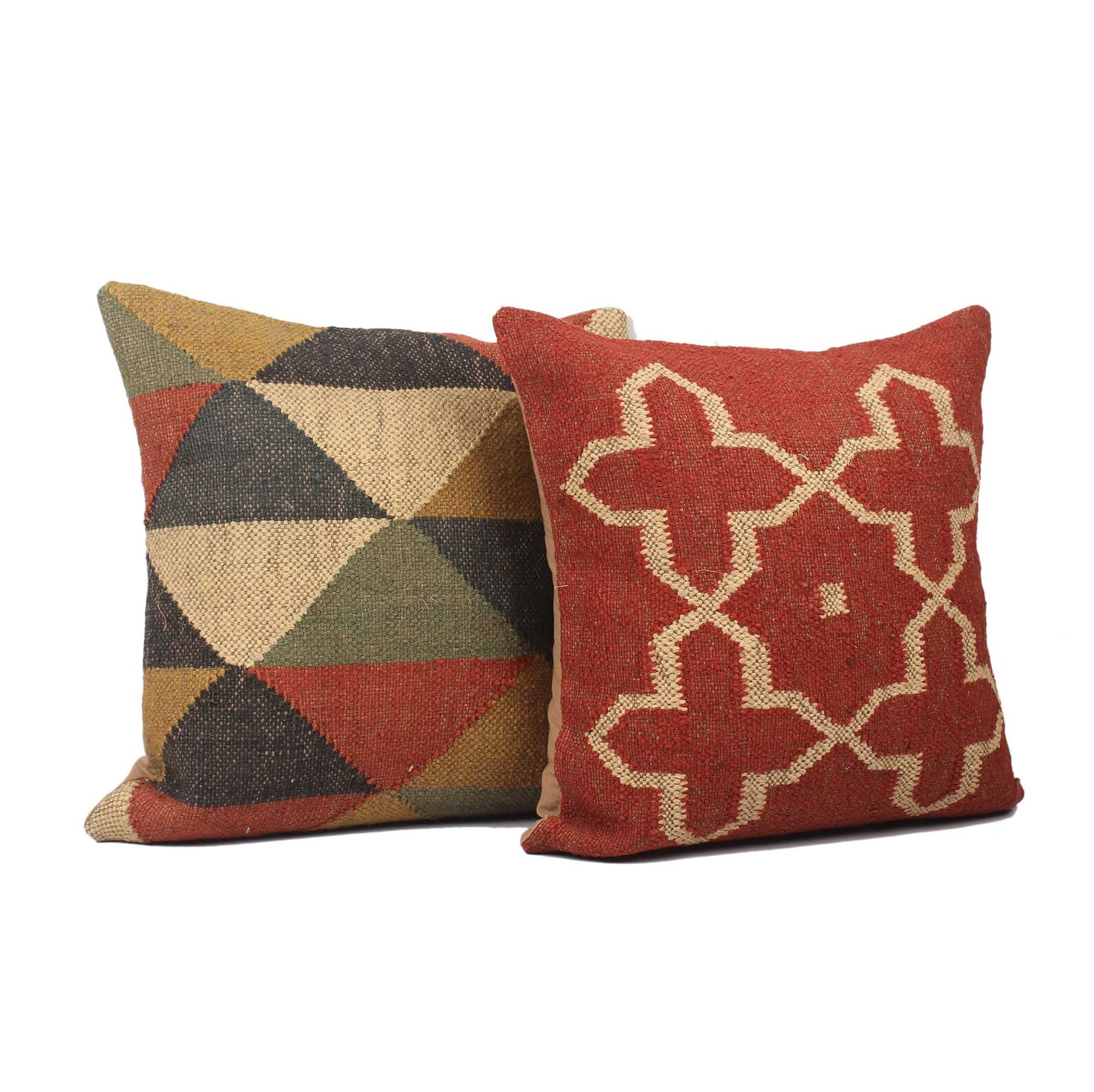 Handmade Jute Cushion 45cm X 45cm set of 2 Bohemian Morocco Texture