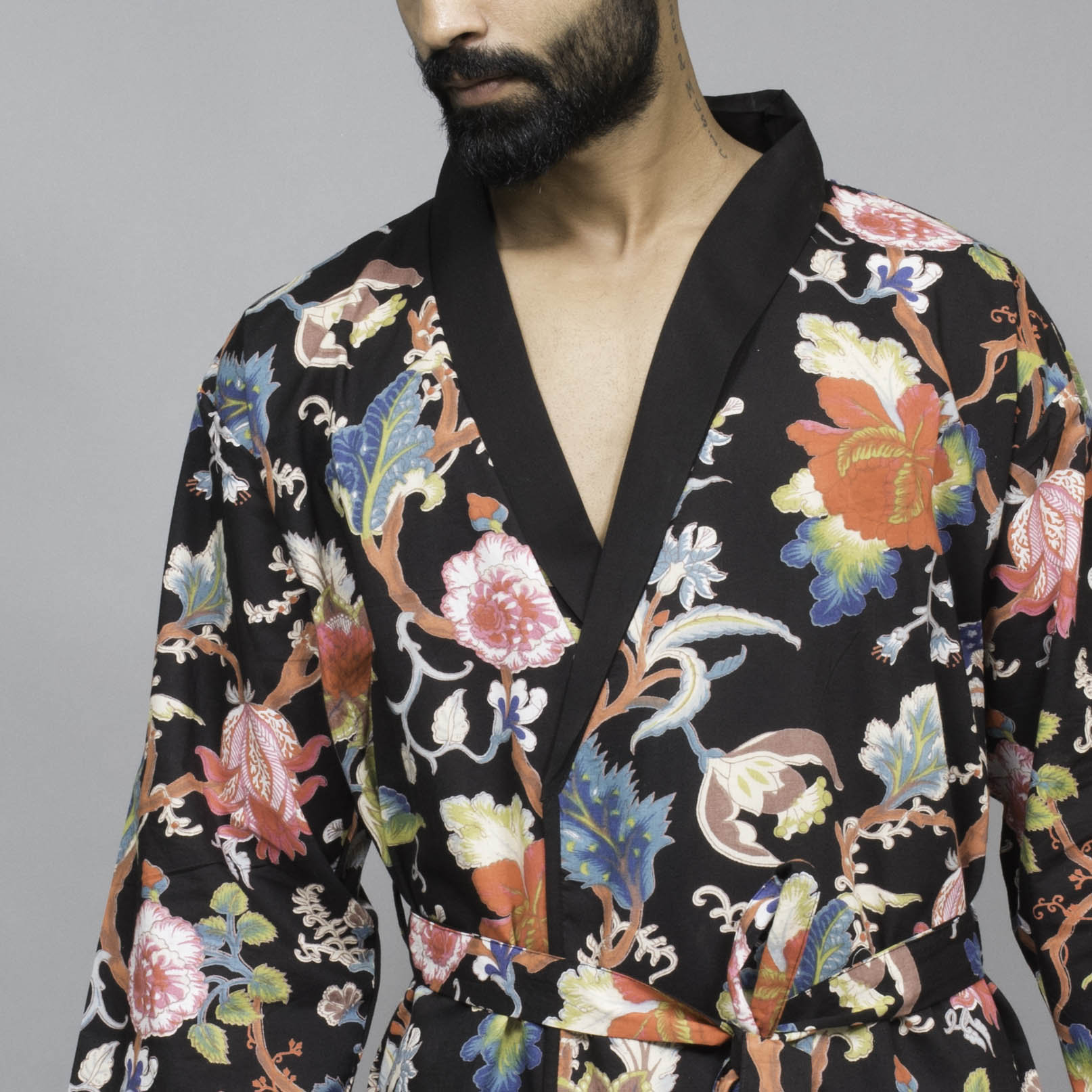 Cotton Printed Mens Bathrobe 100 Soft Cotton Dressing Etsy