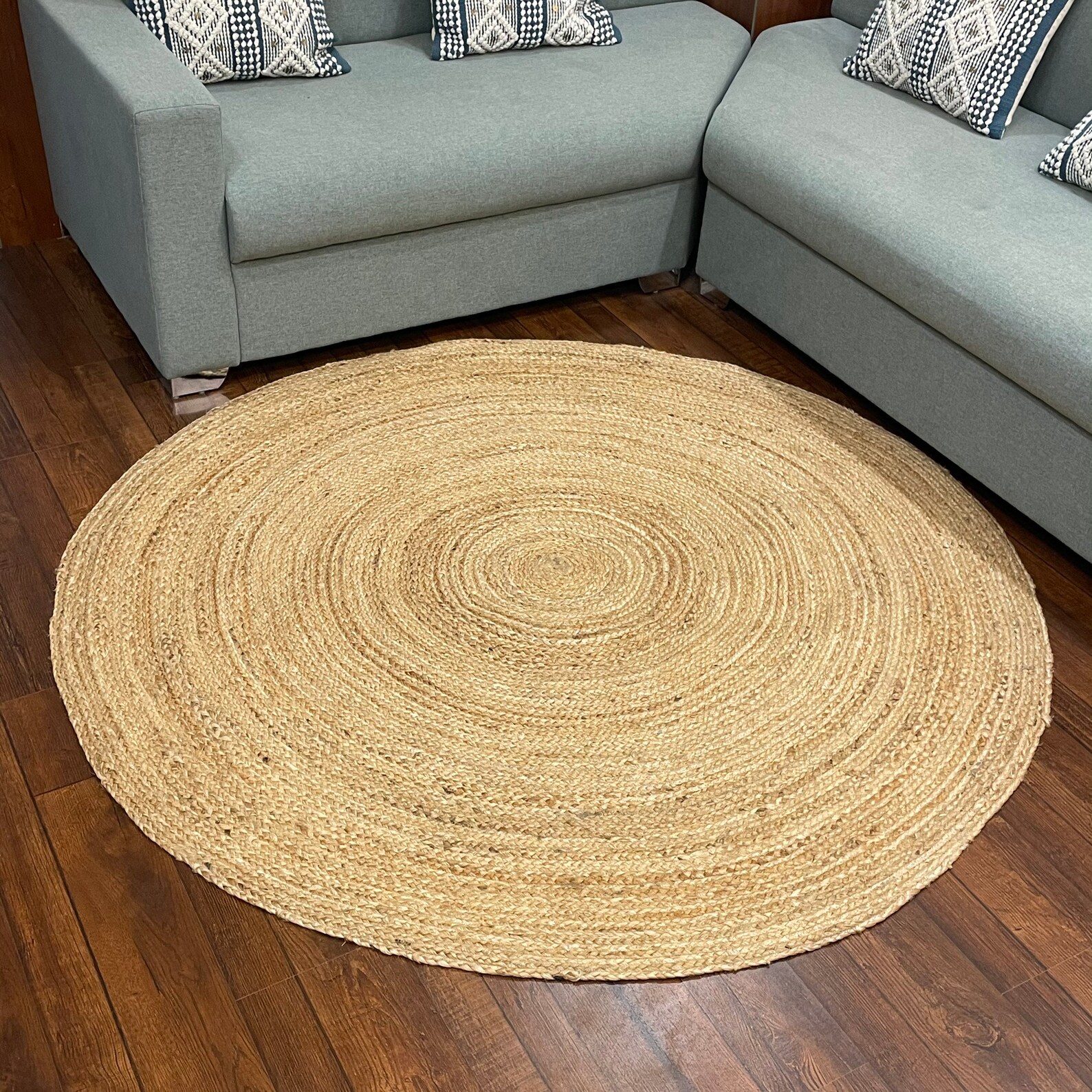 Handmade round jute rugs Handwoven Indian rugs Boho rugs Etsy