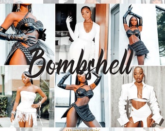 3 Ajustes preestablecidos de melanina Bright Bombshell / Mejor chica blogger negra de piel marrón, Ajuste preestablecido de escritorio de Melanina de lujo Piel marrón Chica negra Magic Lightroom