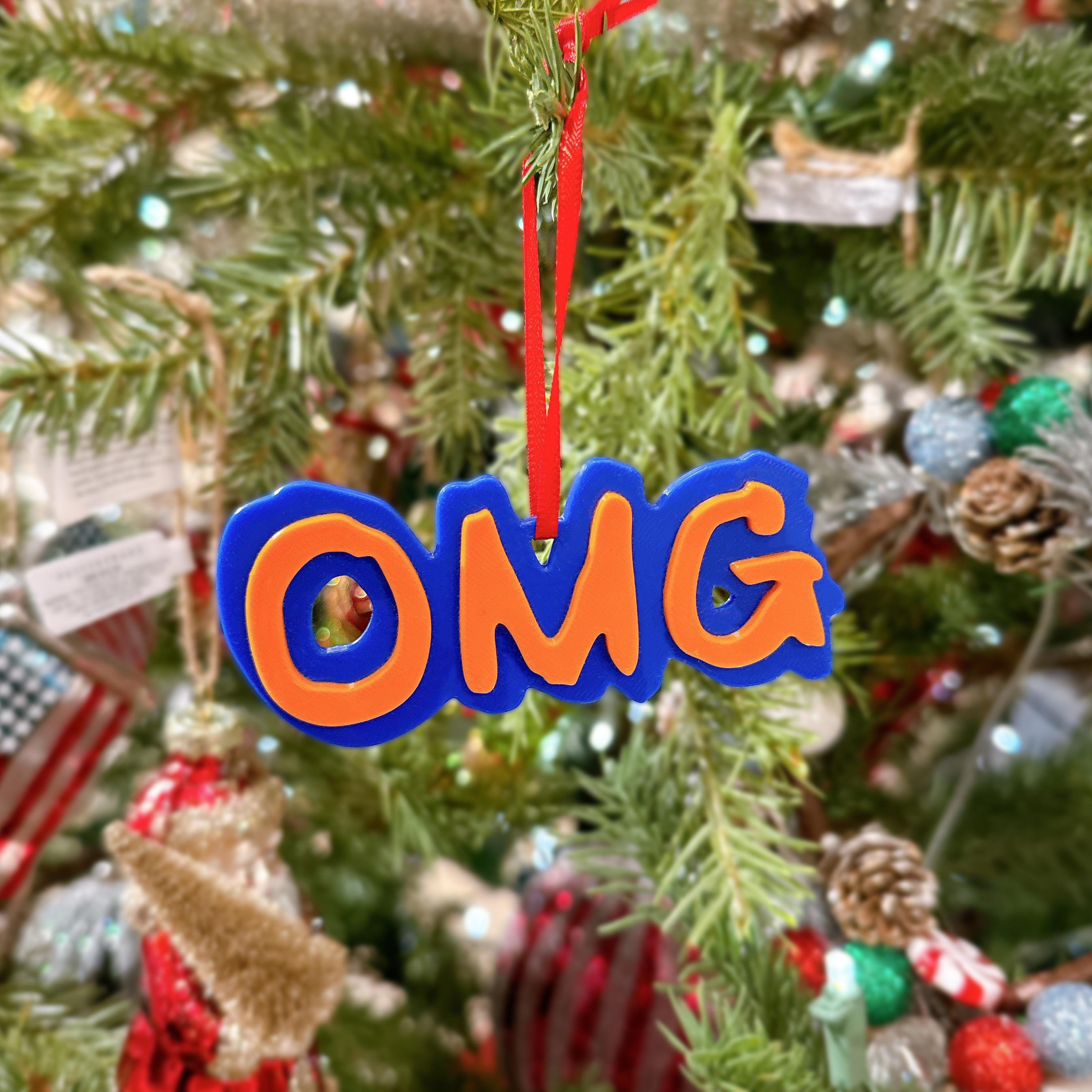 OMG Mets Ornament, 3D New York OMG Memorabilia Sign Baseball Ornaments Gifts, Classic Vintage Christmas Hanging Ornament Xmas Tree Decor, OMG Mets Sign Unique Classic Modern Baseball Ornament (2