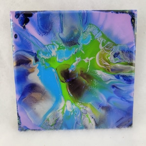 Ceramic Trivet painted with Acrylic paint in Bloom Style