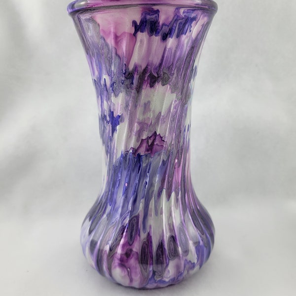 Glass Vase Painted with Alcohol Inks and Sealed with Resin