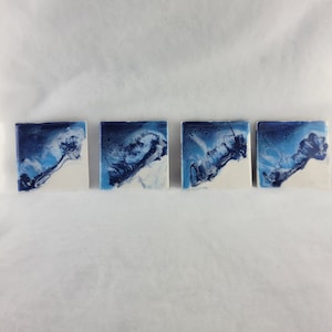 Sottobicchieri in ceramica dipinti con resina - Set da 4