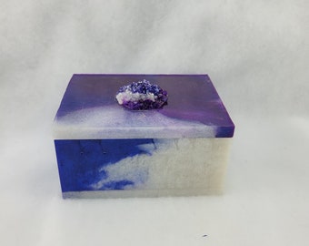Decorative Resin Trinket Box with Resin Crystal Handle