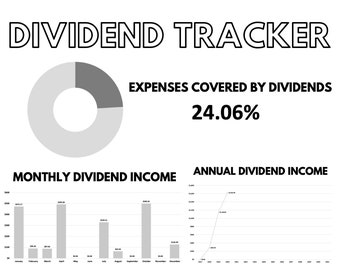 Dividend Tracker // Track Your Dividends in Microsoft Excel // Graph Your Dividend Payments // Annual, Monthly or Quarterly // DIGITAL