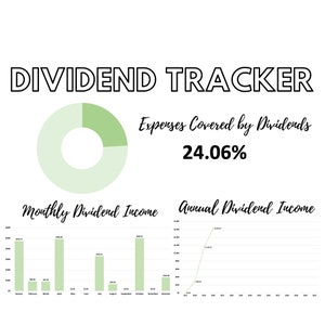 Dividend Tracker // Track Your Dividends in Microsoft Excel // Graph Your Dividend Payments // Annual, Monthly or Quarterly // DIGITAL
