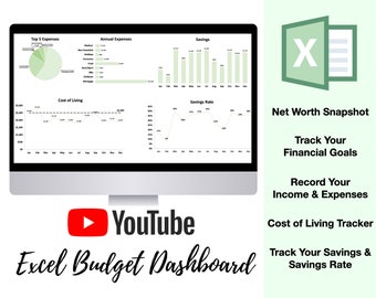 Excel Budget Tracker with Dashboard GREEN