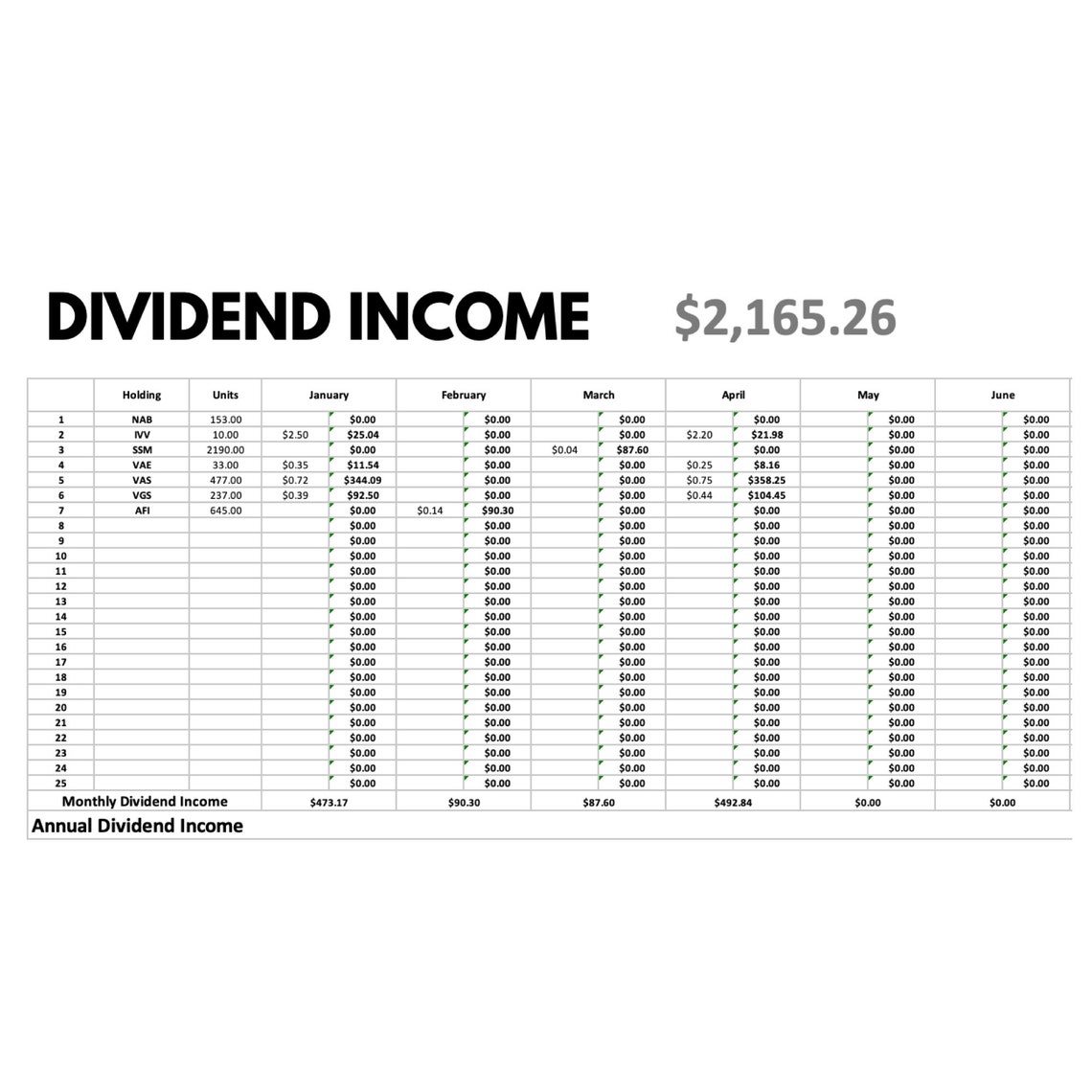 Dividend Tracker // Track Your Dividends in Microsoft Excel // Etsy