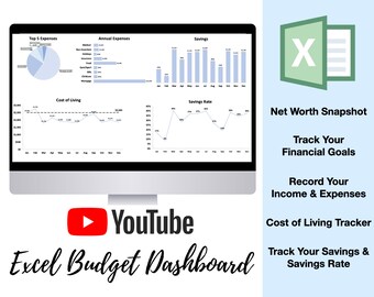 Excel Budget Tracker with Dashboard BLUE