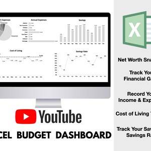 Excel Budget Tracker with Dashboard GREY