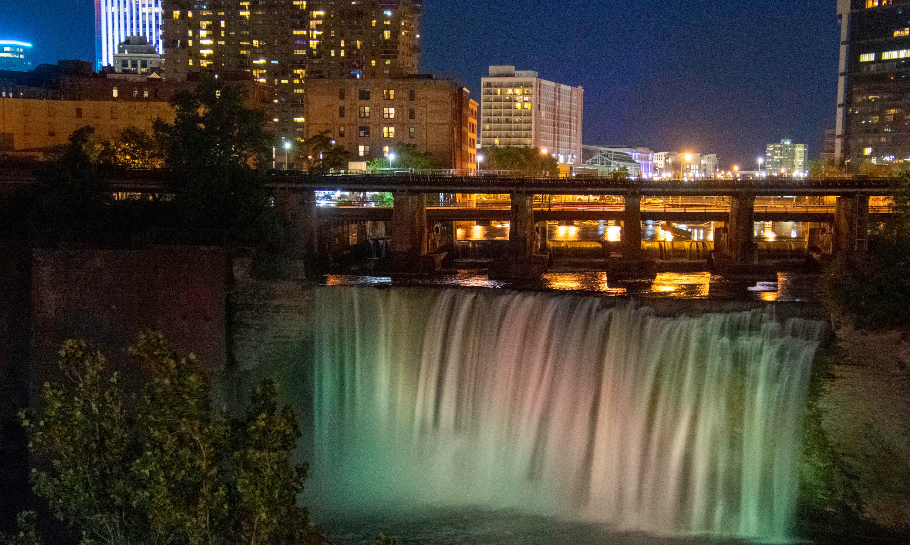 High Falls at Night Rochester NY Etsy