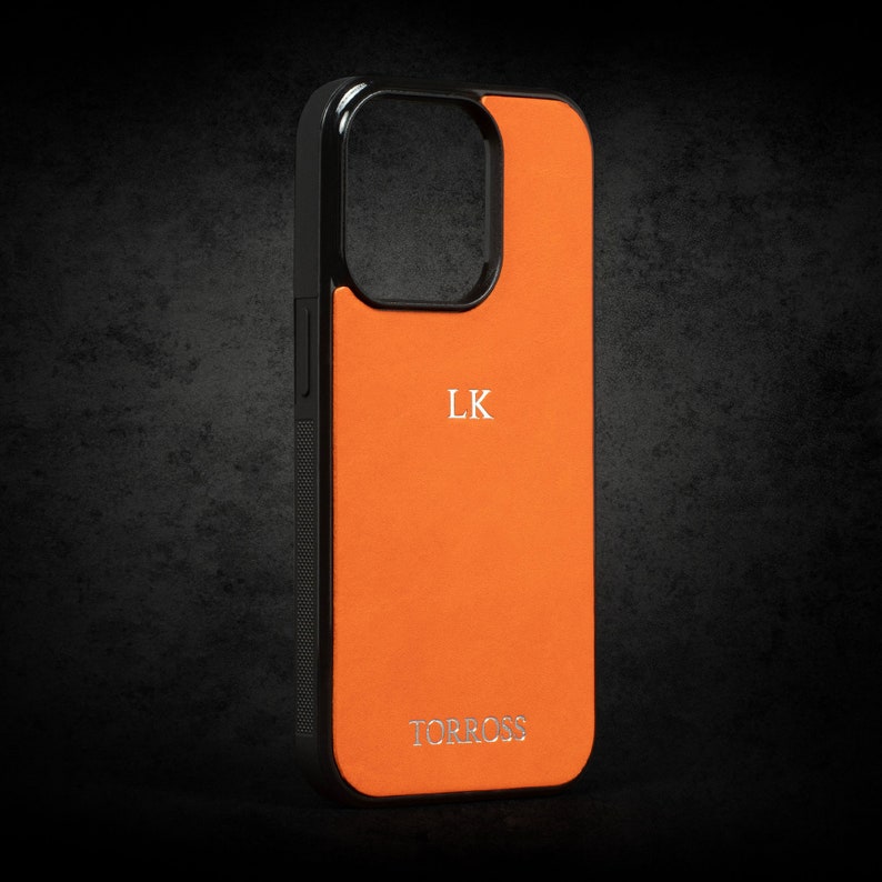 Läderfodral för iPhone X, XS, XR, 11 Pro Max, 12 Pro Max, 13 Pro Max, 14 Pro Max, iPhone SE-skal, estetiskt telefonskal, anpassat iPhone-skal Orange