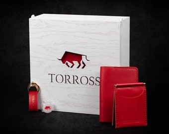 Travel gift box for women: leather passport case, leather money clip, passport protector, document organizer, id holder - TORROSS™ Clip Pass
