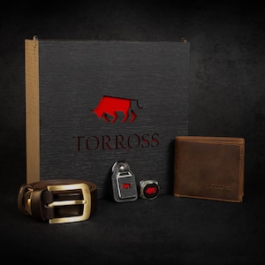 Caja regalo para hombre: cinturones de piel + cartera de piel con grabado, regalo para papá, idea de regalo para hombre, regalo de aniversario, regalo para padrinos de boda